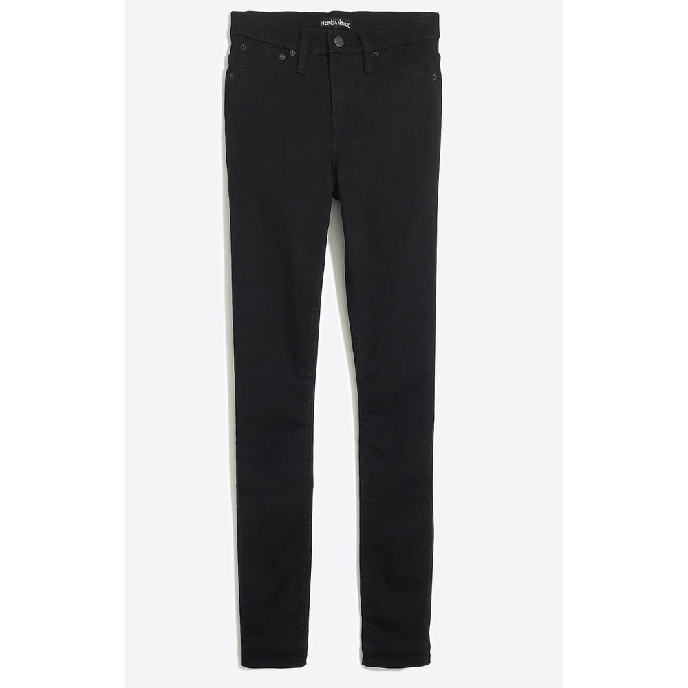 J.Crew Mercantile Womens 10 High Rise Skinny Jeans Black Stretch Size 30 Regular